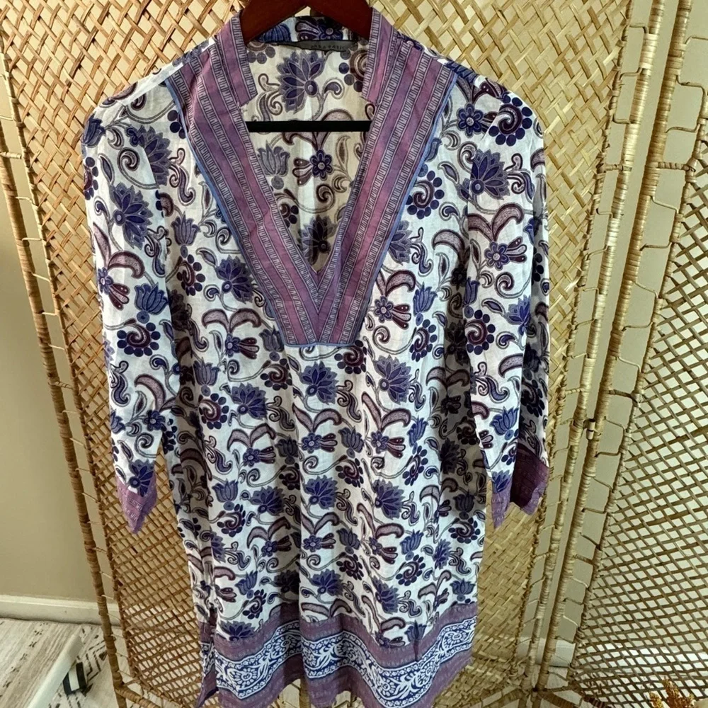 Zara Purple Cotton Tunic - Picture 6 of 11